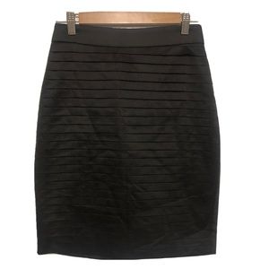 H&M layered black satin pencil skirt NWT 6